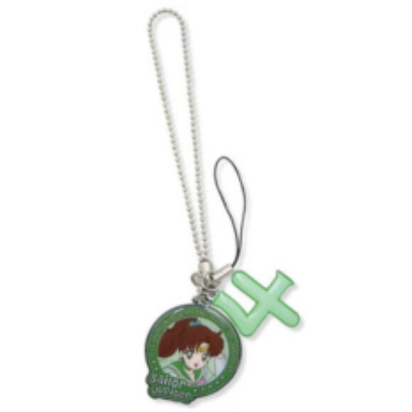 Anime Sailor Jupiter & Symbol Metal Cell Phone Charm - Picture 1 of 3